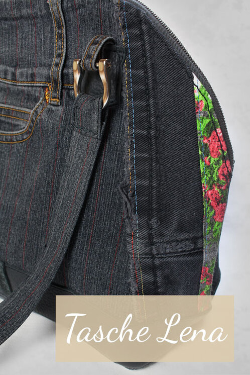 Tasche aus dunkelgrauem Jeansstoff