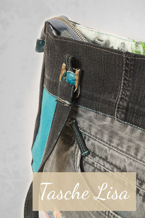 Tasche aus grauem Jeansstoff